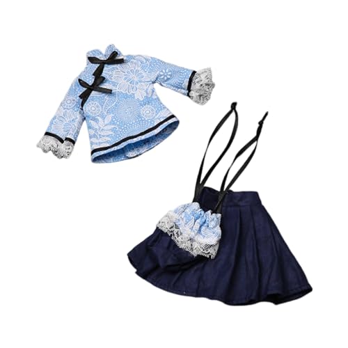 ＡＷＨＡＯ 1:6 Kleid Set, Cosplay mit Zubehör, Flexibilität, DIY, Fantasie, Koordination, Kostüm, Verkleidung für 30 cm Große Action Figur Puppe, BLAU von ＡＷＨＡＯ