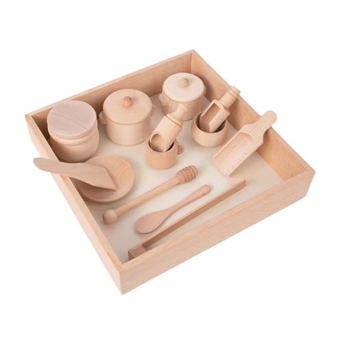 ＡＷＨＡＯ 14x Sensory Bin Tools, Holzschaufeln Und Zangen, Rollenspiel Sensory Tisch Tools, von ＡＷＨＡＯ