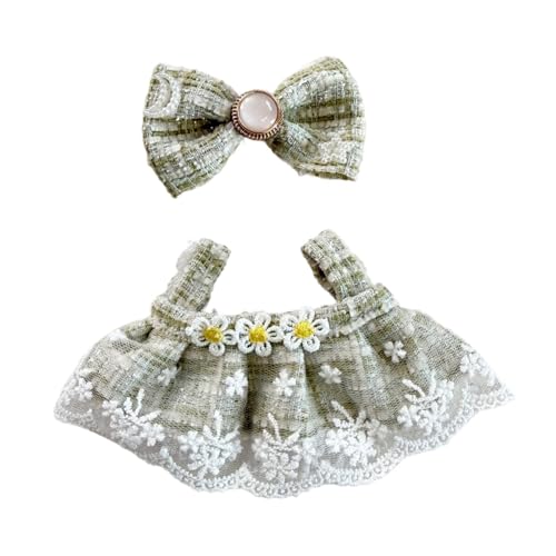 ＡＷＨＡＯ 15 cm Puppenkleid mit Kopfschmuck Accessoires abnehmbar stilvolle Bequeme Puppenauslöschung Kleid für Kindergeschenk von ＡＷＨＡＯ