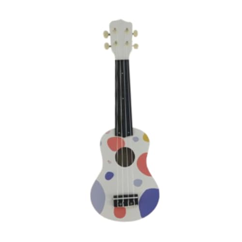 ＡＷＨＡＯ 20,87 Zoll Mini Gitarre Spielzeug Pädagogisches Lernspielzeug Kinder Ukulele Gitarre Spielzeug Kinder Holz Ukulele für Vorschulkinder Jungen, Weiß von ＡＷＨＡＯ