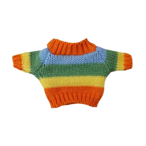 ＡＷＨＡＯ 20 cm Puppenkleidung, Puppenpullover, Kostüme, Bequeme Puppenkleidung, Gestricktes Puppenoutfit, Alter 5–7 8–10 Kinder, Anhängerpuppe, Regenbogenpullover von ＡＷＨＡＯ