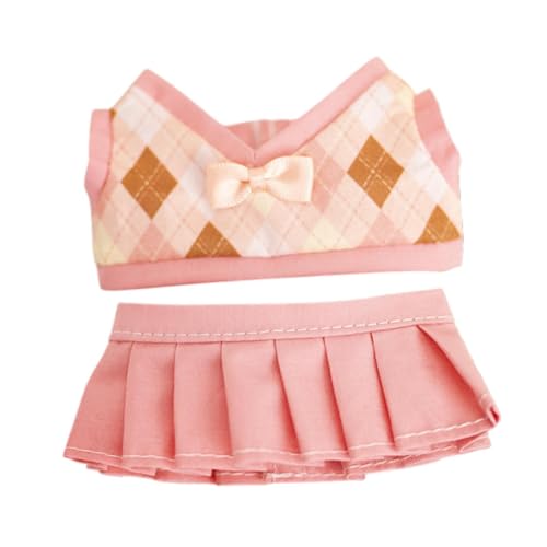 ＡＷＨＡＯ 2X Mädchen Puppenkleidung, Puppenkleidung, Kinder Geschenk Kostüme, Abnehmbare, Bequeme Miniatur Puppen Outfits, Bezaubernd für 6 Zoll Puppen, Rosa Rock von ＡＷＨＡＯ