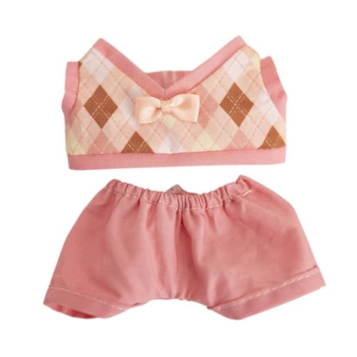 ＡＷＨＡＯ 2X Mädchen Puppenkleidung, Puppenkleidung, Kinder Geschenk Kostüme, Abnehmbare, Bequeme Miniatur Puppen Outfits, Bezaubernd für 6 Zoll Puppen, Rosa Shorts von ＡＷＨＡＯ