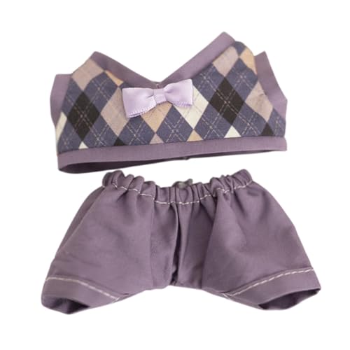 ＡＷＨＡＯ 2X Mädchen Puppenkleidung, Puppenkleidung, Kinder Geschenk Kostüme, Abnehmbare, Bequeme Miniatur Puppen Outfits, Bezaubernd für 6 Zoll Puppen, Violette Shorts von ＡＷＨＡＯ