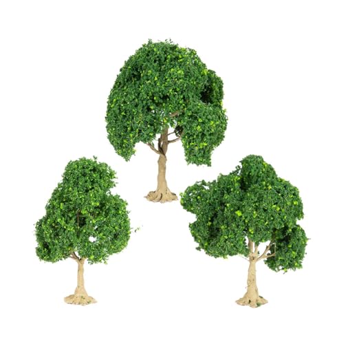 ＡＷＨＡＯ 3 Stück Mini Landschaftsbaum, Landschafts Miniaturbaum, Höhe 10, 12, 15 cm, Miniaturbaum Modellbäume für Miniatur Landschaftseisenbahn, Immergrüner Baum von ＡＷＨＡＯ