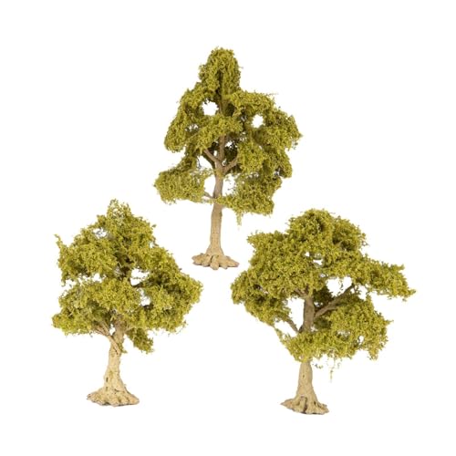 ＡＷＨＡＯ 3 Stück Mini Landschaftsbaum, Landschafts Miniaturbaum, Höhe 10, 12, 15 cm, Miniaturbaum Modellbäume für Miniatur Landschaftseisenbahn, Laubbaum von ＡＷＨＡＯ