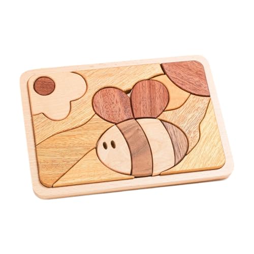 ＡＷＨＡＯ 3D Cartoon Puzzle Set für Kinder mit Holzblöcken Und Lernaktivitäten, Biene von ＡＷＨＡＯ