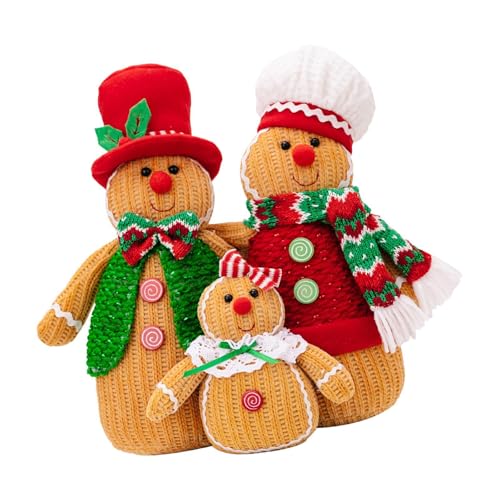 ＡＷＨＡＯ 3Pcs Lebkuchenmann Plüschtier, Stofftier Kuscheltiere, Kuschelpuppe für von ＡＷＨＡＯ