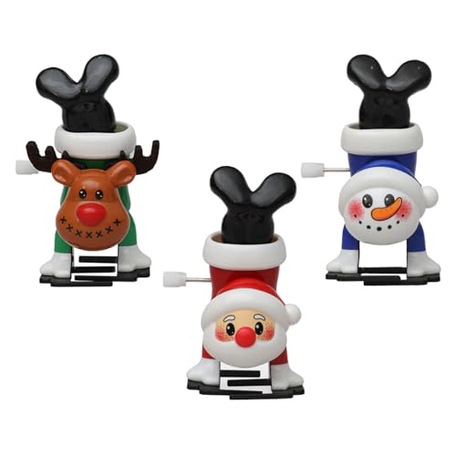 ＡＷＨＡＯ 3Pcs Weihnachten Wind Up Spielzeug Santa Claus Schneemann Rentier Ornamente für Zimmer von ＡＷＨＡＯ