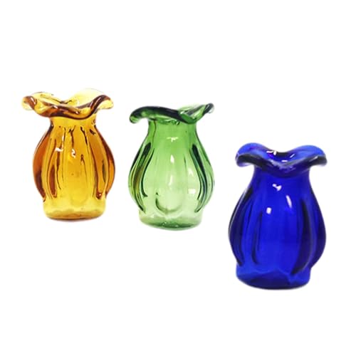 ＡＷＨＡＯ 3pcs 1/12 Dollhouse Miniatur Vasen Dollhouse Möbel Geschenke Geschenke Garten Täuschen Spiele Requisiten Mini Vase für Schlafzimmertisch Home, 1.4 cm X 2 cm von ＡＷＨＡＯ