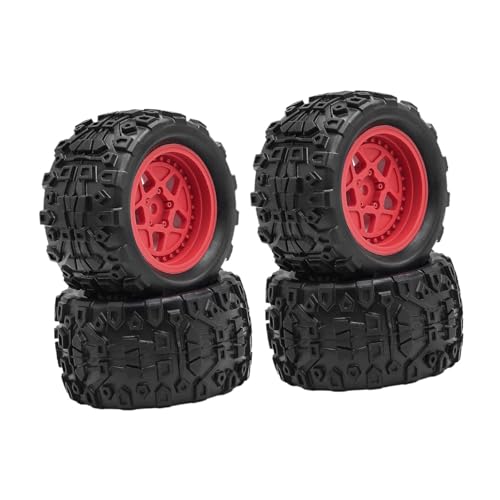AWHAO 4 Stücke 1/18 RC Auto Reifen 2,8 Zoll Durchmesser Einfache Installation Stilvolle Ersatz Teile, Rot AWHAO 4 Stücke 1/18 RC Auto Reifen 2,8 Zoll Durchmesser Einfache Installation Stilvolle Ersatz Teile, Rot von AWHAO
