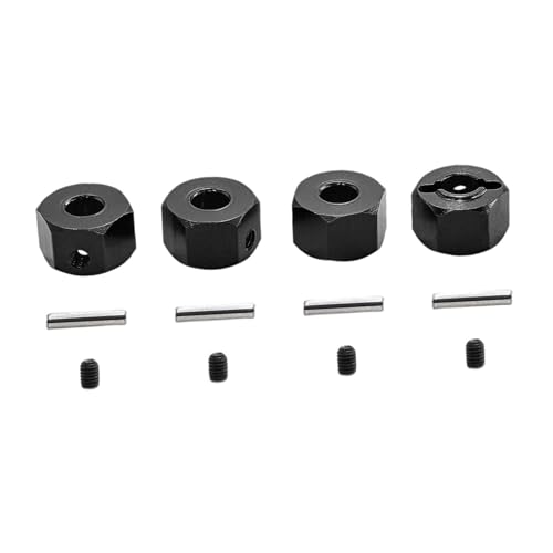 ＡＷＨＡＯ 4 Teile 1:10 RC Car Hex Wheel Wheel Hubs Accessoire, DIY Modell, 12 Mm Teile Ersetzen, für 1/10 Mini Auto RC Automodellwagen, Schwarz von ＡＷＨＡＯ