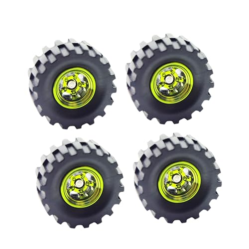 ＡＷＨＡＯ 4pcs 1/64 Modellauto Räder Gummireifen DIY Toy Teile Zubehör für Jungen Simulationswelle Länge 3 cm Modifizierter Gummireifen, GrÜn von ＡＷＨＡＯ