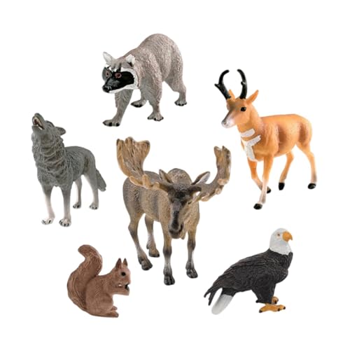 ＡＷＨＡＯ 6 Stück Tierfiguren Set für Kinder, Lernspielzeug, Dschungeltiere, Style B von ＡＷＨＡＯ