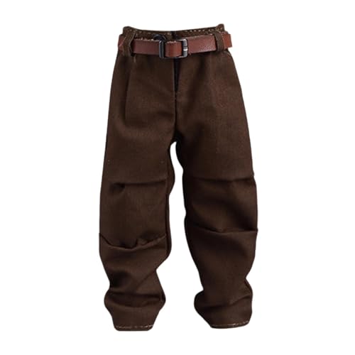 ＡＷＨＡＯ Abbildung Hosen auf 1/12 Skala Und auf Dem Miniaturpuppenkostümgürtel für 6 Zoll Zahlen, Dunkelbraune Hose von ＡＷＨＡＯ