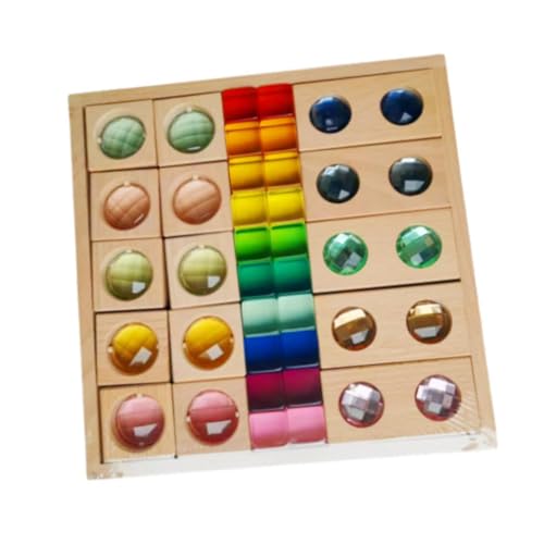 ＡＷＨＡＯ Acryl Holzblöcke Set, Sensorisches Training, Montessori Spielzeug für Jungen Und Mädchen von ＡＷＨＡＯ