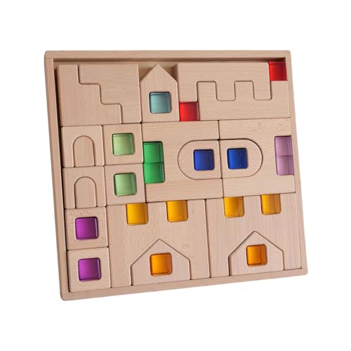 ＡＷＨＡＯ Acrylwürfelblock Holzbausteine für Kinder Im Alter von 3–6 Jahren von ＡＷＨＡＯ