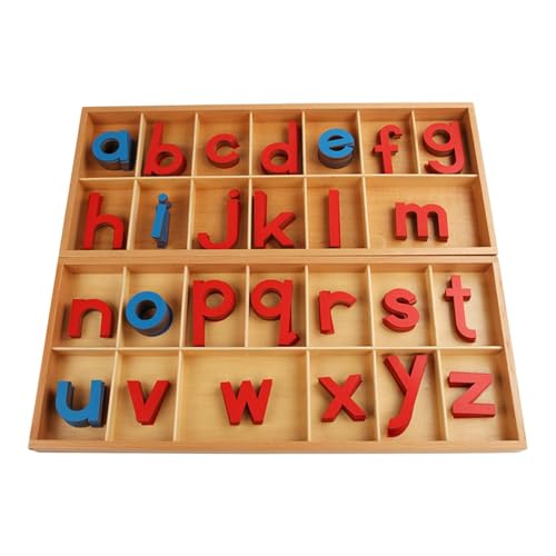 ＡＷＨＡＯ Bewegliches Alphabet mit Box -Lernmaterialien, Holzalphabetbrief zum Schreiben von ＡＷＨＡＯ