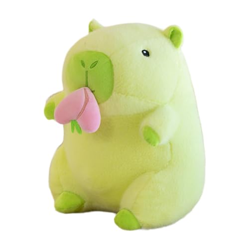 ＡＷＨＡＯ Capybara Stofftier, Plüsch Capybara Puppe, Heimdekoration, Weiches Gefülltes Capybara Plüschtier für Jungen, Mädchen, Kinder, Geschenke, Pfirsichfarbenes Capybara-grün von ＡＷＨＡＯ