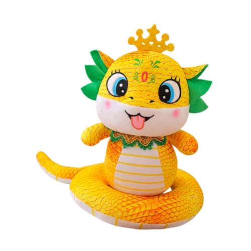 ＡＷＨＡＯ Chinesische Schlange Plüschtier Lunar New Year Ornament Geschenk Kreative Foto Requisite Schlangenpuppe Spielzeug Stofftier für Schlafzimmer Wohnheim, Gelb von ＡＷＨＡＯ