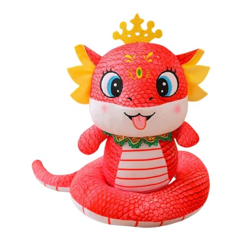 ＡＷＨＡＯ Chinesische Schlange Plüschtier Lunar New Year Ornament Geschenk Kreative Foto Requisite Schlangenpuppe Spielzeug Stofftier für Schlafzimmer Wohnheim, Rot von ＡＷＨＡＯ