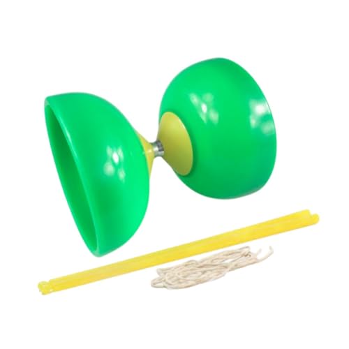 ＡＷＨＡＯ Chinesisches Diabolo, Chinesisches Set, Diabolo Spielzeug Set, Geschicklichkeitsspielzeug, Fitness, Dreifach Gelagertes Diabolo für Kinder, Garten, Le, GrÜn von ＡＷＨＡＯ