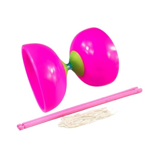 ＡＷＨＡＯ Chinesisches Diabolo, Chinesisches Set, Diabolo Spielzeug Set, Geschicklichkeitsspielzeug, Fitness, Dreifach Gelagertes Diabolo für Kinder, Garten, Le, Rosa von ＡＷＨＡＯ