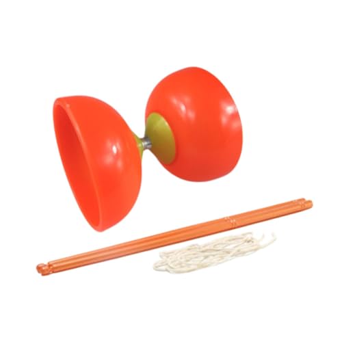 ＡＷＨＡＯ Chinesisches Diabolo, Chinesisches Set, Diabolo Spielzeug Set, Geschicklichkeitsspielzeug, Fitness, Dreifach Gelagertes Diabolo für Kinder, Garten, Le, Rot von ＡＷＨＡＯ