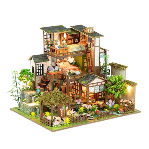 ＡＷＨＡＯ DIY Miniatur Puppenhaus Kits mit Zubehör Tiny Haus Gebäude Set mit von ＡＷＨＡＯ