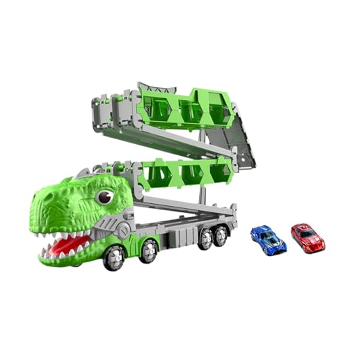 ＡＷＨＡＯ Dinosaurier-LKW-Transporter, Spielzeugfahrzeuge für Kinder, Dinosaurier-Rennstrecke und Interaktionsspiel, 2 Autos von ＡＷＨＡＯ