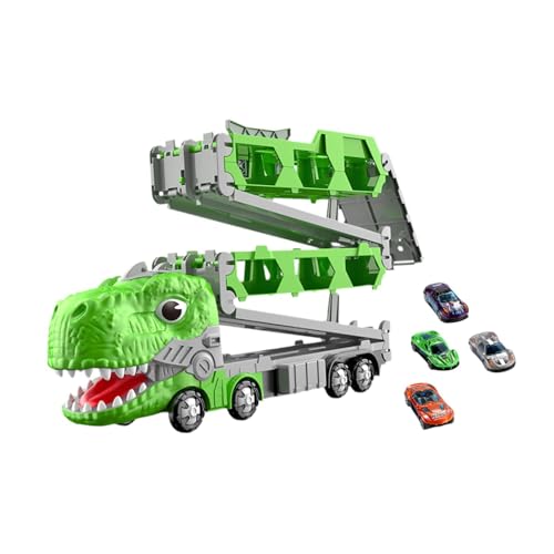 ＡＷＨＡＯ Dinosaurier-LKW-Transporter, Spielzeugfahrzeuge für Kinder, Dinosaurier-Rennstrecke und Interaktionsspiel, 6 Autos von ＡＷＨＡＯ