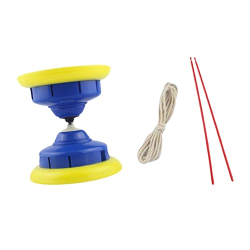 ＡＷＨＡＯ Dreifach Gelagertes Diabolo mit Diabolo Stöcken, Einfaches Tragen, Training, Chinesisches Jonglierspielzeug, für Park, Drinnen Und Draußen, Blau von ＡＷＨＡＯ