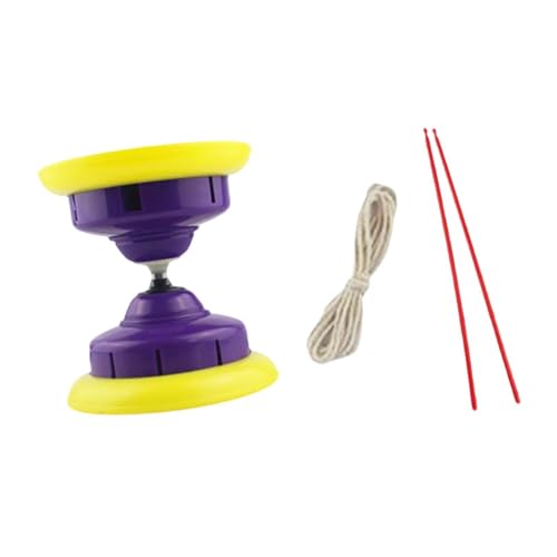 ＡＷＨＡＯ Dreifach Gelagertes Diabolo mit Diabolo Stöcken, Einfaches Tragen, Training, Chinesisches Jonglierspielzeug, für Park, Drinnen Und Draußen, Violett von ＡＷＨＡＯ