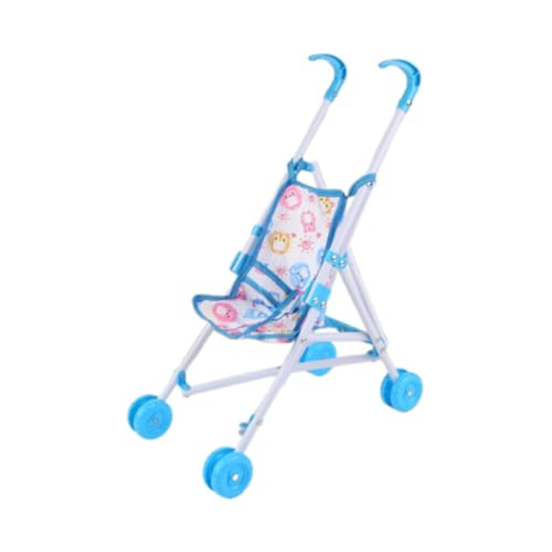 ＡＷＨＡＯ Faltbare Miniatur Pushing Trolley, Geschenkspielzeug, Verschiebung, Pädagogisches Rollenspiel, Puppenwagen, 10 Zoll für Kleine Mädchen Und Kinder, Blau von ＡＷＨＡＯ