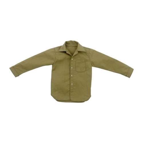 ＡＷＨＡＯ Freizeithemd für Herren, Handgefertigte Puppenkleidung, Miniaturkleidung für 12 Zoll, Maßstab 1/6, Khaki von ＡＷＨＡＯ