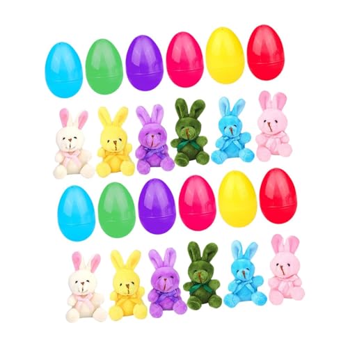 ＡＷＨＡＯ Gefüllte Ostereier mit Plushie Bunnies Party Bevorzugt Weiche DIY Dekorative Korb Stuffers Füllstoffe für, 12 eingestellt von ＡＷＨＡＯ