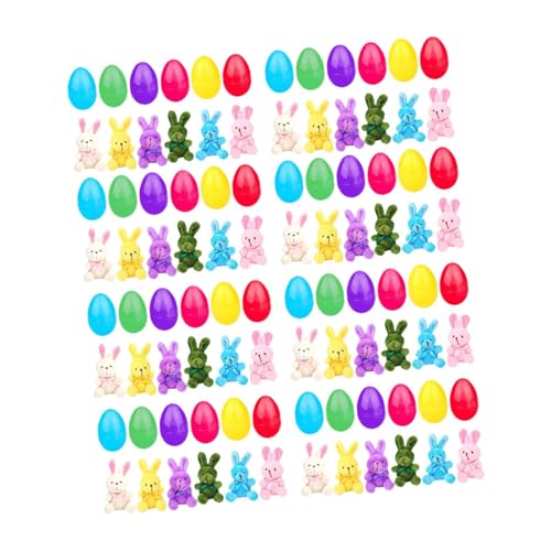 ＡＷＨＡＯ Gefüllte Ostereier mit Plushie Bunnies Party Bevorzugt Weiche DIY Dekorative Korb Stuffers Füllstoffe für, 48 Set von ＡＷＨＡＯ