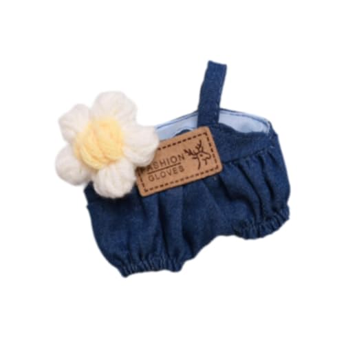 ＡＷＨＡＯ Gefüllte Puppenhose Zum Verkleiden für Kleine Mädchen, Koordination für 15 cm bis 17 cm Große Puppen, Puppen Miniaturkleidung, Frühlingsblumen Overall von ＡＷＨＡＯ