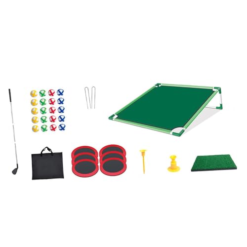 ＡＷＨＡＯ Golf Pong Set Golf Putting Green Matte Kinder Outdoor Spielzeug Party Aktivitäten Golf Putting Praxis Trainingshilfe für Familie Party, Einzel-Rack von ＡＷＨＡＯ