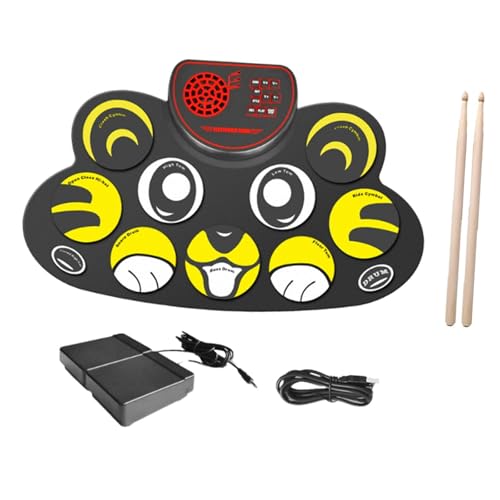 ＡＷＨＡＯ Handroll Drum Kits Elektronische Percussion Instrument Mehrzweckwerkzeuge Geschenke tragbare elektronische Trommel mit Drumsticks, Tiger von ＡＷＨＡＯ