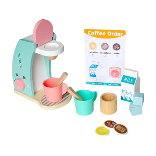 ＡＷＨＡＯ Hölzerne Kaffeemaschine Tun vor, DASS Küchenzubehör für Kinder Jungen Mädchen Spielen von ＡＷＨＡＯ