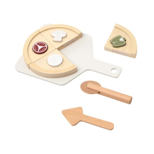 ＡＷＨＡＯ Holz Pizza Spielzeug Set Pretend Play Küche Zubehör Frühes Lernen Rolle Spielen Kreative Kinder Spielzeug Geschenk, Ohne Ofen von ＡＷＨＡＯ