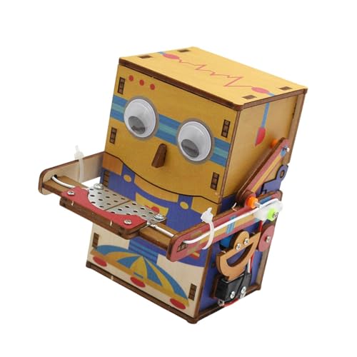 ＡＷＨＡＯ Holz Wissenschaftsprojekt Modell Set, 3D Puzzle, Gebäude, Sparmünzen, Roboter Sparschwein, Lustig für Kinder Und Erwachsene, Bunt von ＡＷＨＡＯ