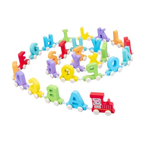 ＡＷＨＡＯ Holzeisenbahn Set, Kreatives Alphabet Thema für Kleinkinder, Kinder, von ＡＷＨＡＯ