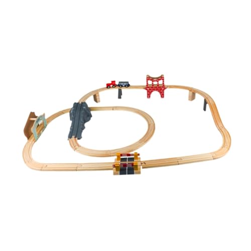 ＡＷＨＡＯ Holzeisenbahn Und Gleissets, Lernspielzeug für Kinder, Reisespielzeug, Familienspiel, Lernspielzeug für Jungen Und Mädchen auf Partys, Zoo-Track von ＡＷＨＡＯ