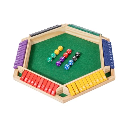 ＡＷＨＡＯ Holzwürfelspiel für 6 Spieler, Shut The Box Puzzle für Versammlungen, Multi von ＡＷＨＡＯ