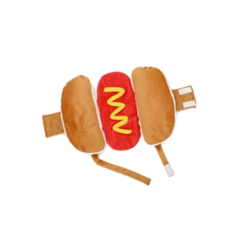 ＡＷＨＡＯ Hot-Dog-Kostüm für Hunde, Haustier-Cosplay-Party-Verkleidung, lustiges Haustierzubehör, Hundekleidung, Halloween-Outfit für kleine und mittelgroße, L von ＡＷＨＡＯ