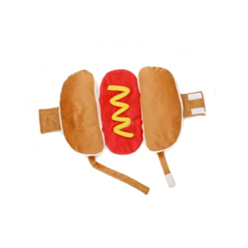 ＡＷＨＡＯ Hot-Dog-Kostüm für Hunde, Haustier-Cosplay-Party-Verkleidung, lustiges Haustierzubehör, Hundekleidung, Halloween-Outfit für kleine und mittelgroße, M von ＡＷＨＡＯ