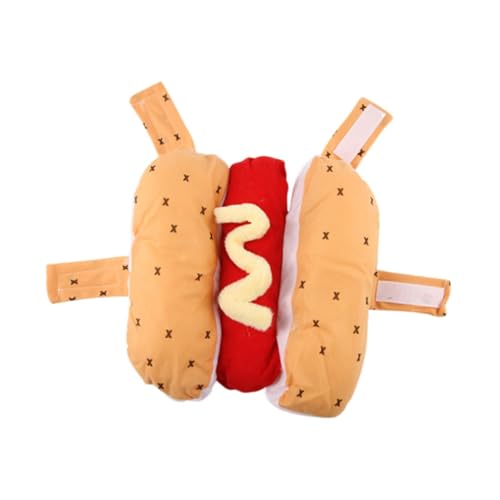 ＡＷＨＡＯ Hund Hot Dog Kostüm Dress up Hamburger Cosplay Bekleidung Katze Halloween Kostüm für Festival, M von ＡＷＨＡＯ