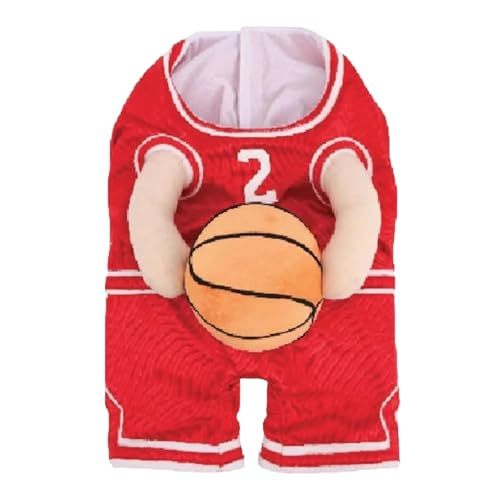 ＡＷＨＡＯ Hunde-Basketball-Kostüm mit Ball, Katzen-Welpen-Party-Kleidung, Haustier-Kostüm, Party-Dekoration für Motto-Party, Geschenk-Festival, Rot, M von ＡＷＨＡＯ